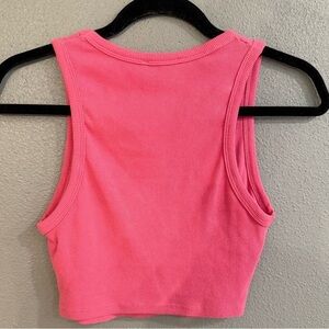 Vibrant Pink Ribbed Crop Top